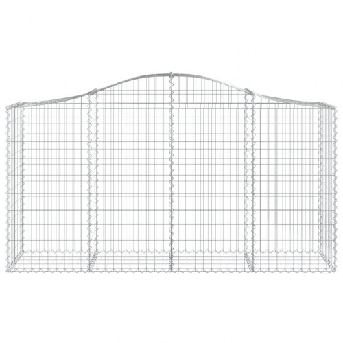 Buede gabionkurve - 2 stk. 200×50×100/120 cm i galvaniseret jern