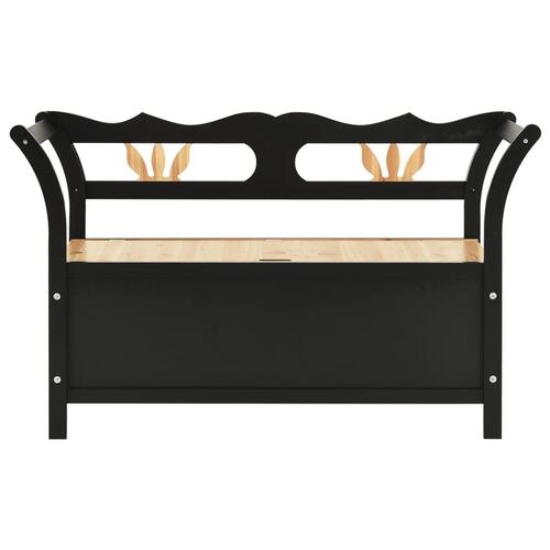 Bænk 107x45x75,5 cm massivt fyrretræ sort