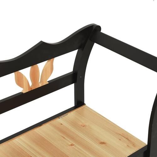 Bænk 107x45x75,5 cm massivt fyrretræ sort