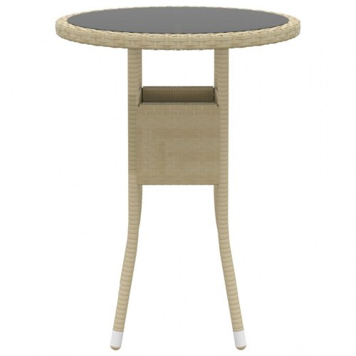 Spisebordssæt til haven i polyrattan, 3 dele - beige