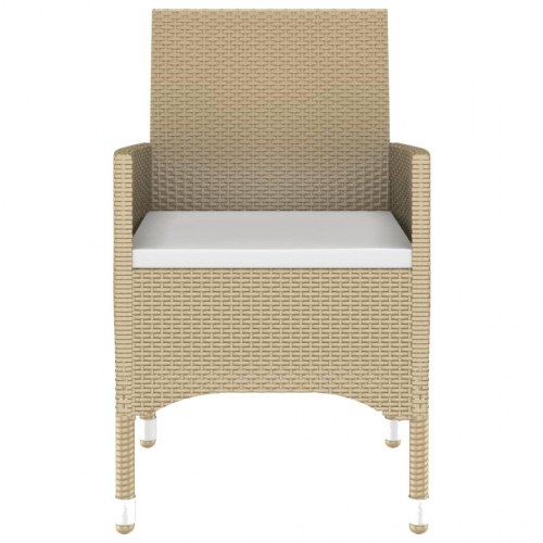 Spisebordssæt til haven i polyrattan, 3 dele - beige