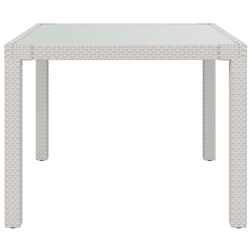 Udendørs spisebordssæt 3 dele med hynder polyrattan hvid