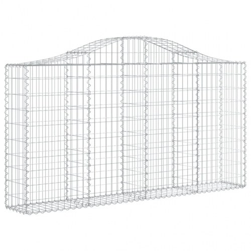 Buede gabionkurve - 4 stk. 200×30×100/120 cm i galvaniseret jern