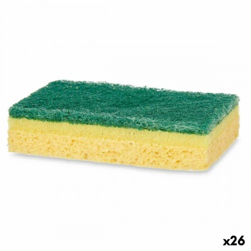 Skuresvampe med slibende fiber - gul/grøn, 26 stk.