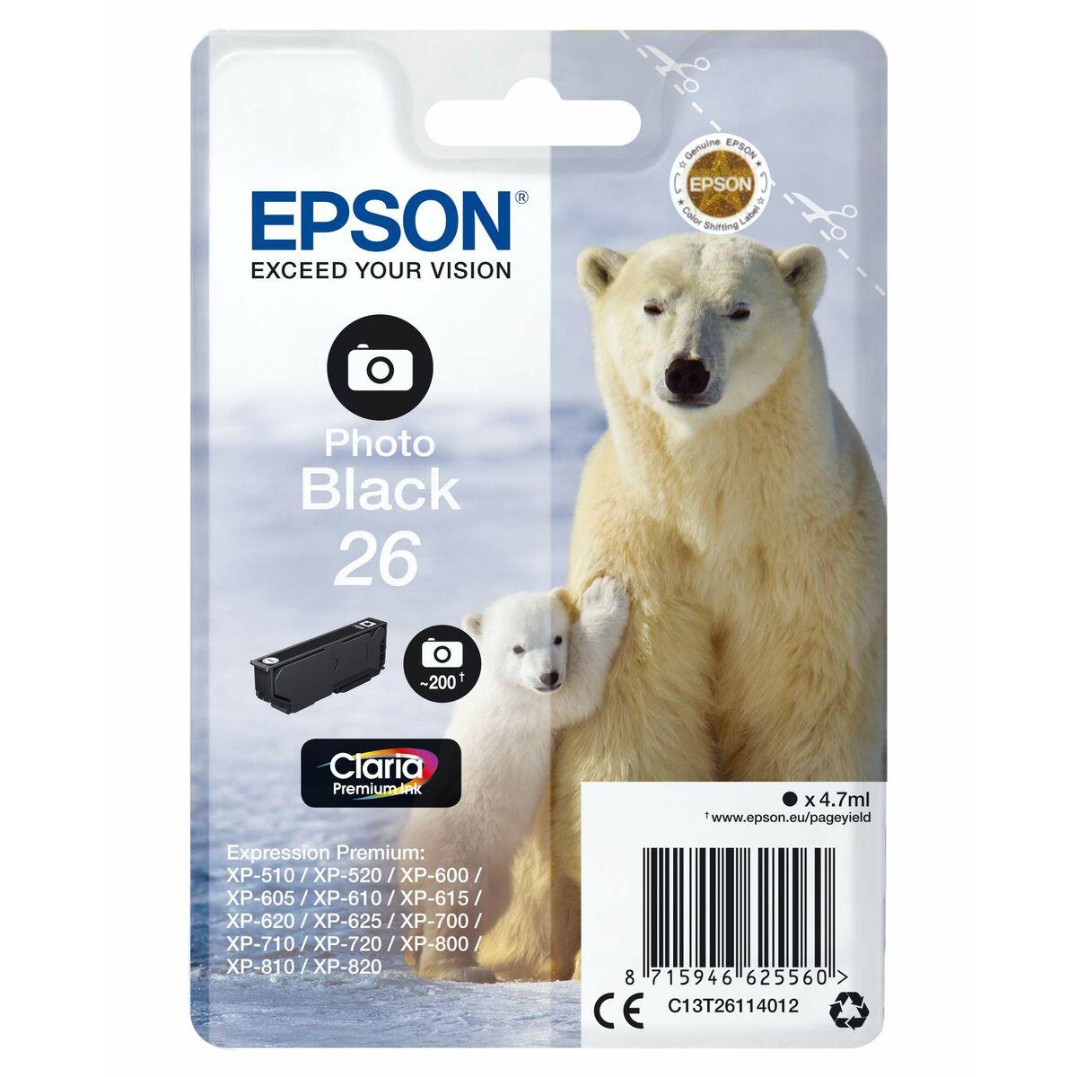 Blækpatron sort Epson 26 - original inkjet