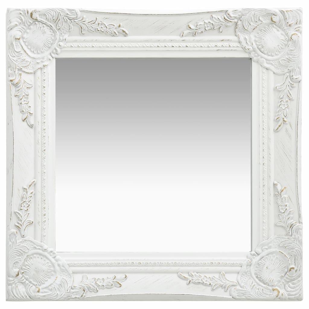 Vægspejl 40x40 cm barokstil hvid