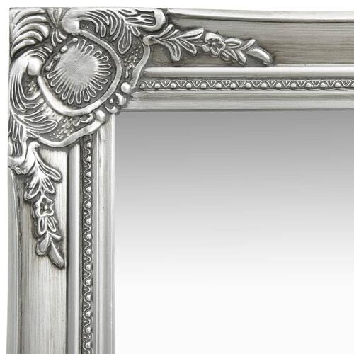 Vægspejl 40x40 cm barokstil sølvfarvet