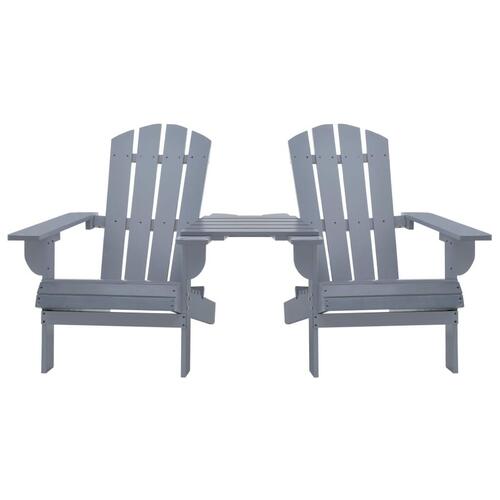 Adirondack-havestole med bord massivt grantræ grå
