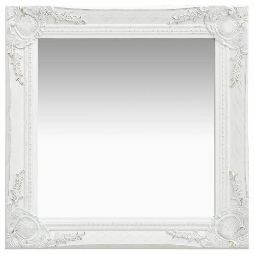 Vægspejl 50x50 cm barokstil hvid