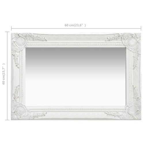 Vægspejl 60x40 cm barokstil hvid