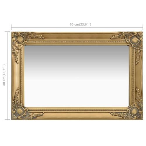 Vægspejl 60x40 cm barokstil guldfarvet
