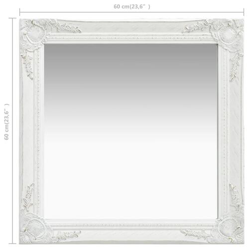 Vægspejl 60x60 cm barokstil hvid