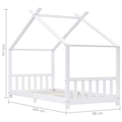 Sengestel til børneseng 90 x 200 cm massivt fyrretræ hvid