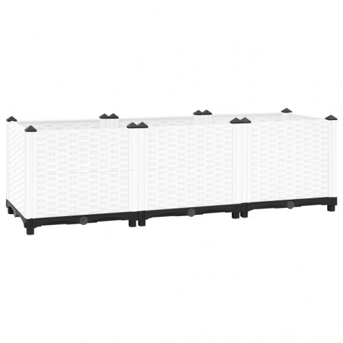 Højbed 120 × 40 × 38 cm i polypropylen - hvid rattanlook
