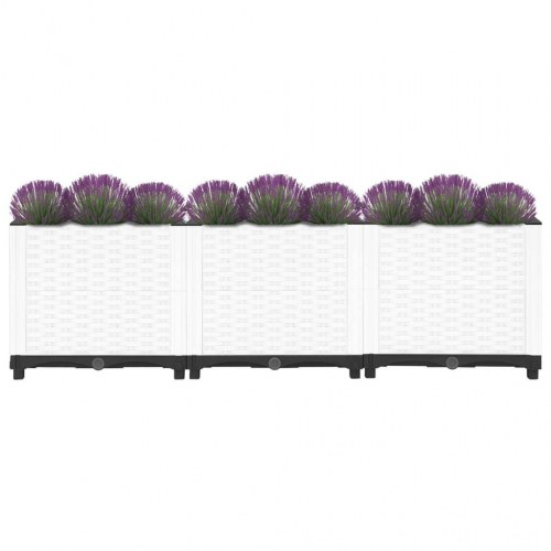 Højbed 120 × 40 × 38 cm i polypropylen - hvid rattanlook