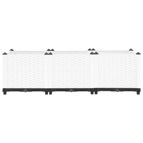 Højbed 120 × 40 × 38 cm i polypropylen - hvid rattanlook