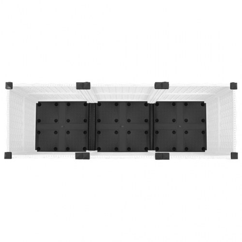 Højbed 120 × 40 × 38 cm i polypropylen - hvid rattanlook