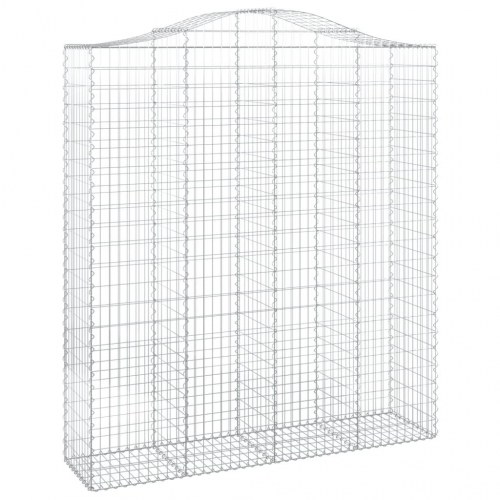 Buede gabionkurve - 6 stk. 200×50×220/240 cm i galvaniseret jern