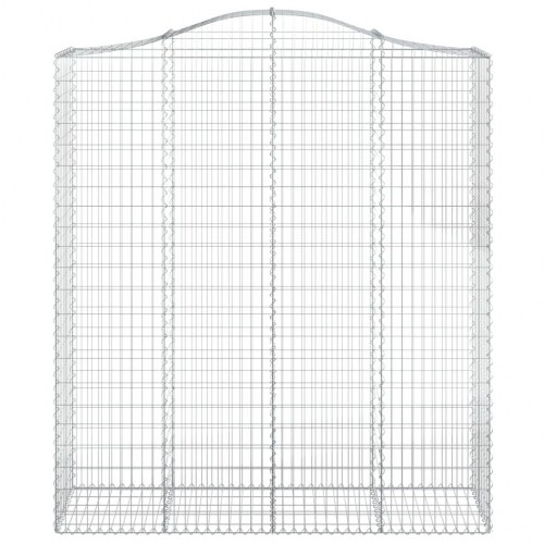 Buede gabionkurve - 6 stk. 200×50×220/240 cm i galvaniseret jern