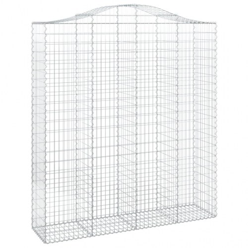 Buede gabionkurve - 8 stk. 200 × 50 × 220/240 cm i galvaniseret jern