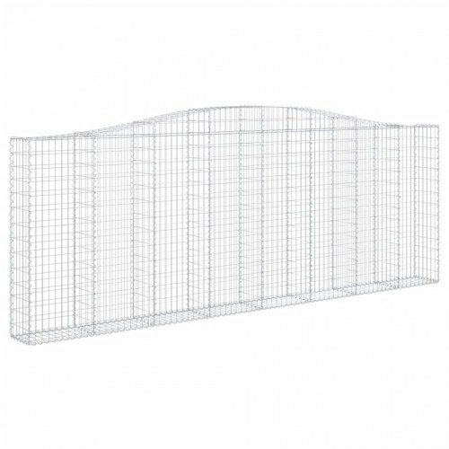 Buede gabionkurve - 10 stk. 400 × 30 × 140/160 cm i galvaniseret jern