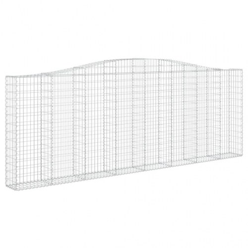 Buede gabionkurve - 9 stk. 400 × 30 × 140/160 cm i galvaniseret jern