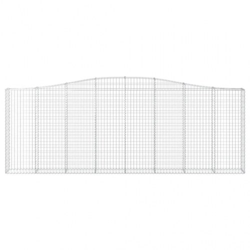 Buede gabionkurve - 9 stk. 400 × 30 × 140/160 cm i galvaniseret jern