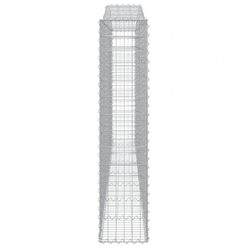 Buede gabionkurve - 9 stk. 400 × 30 × 140/160 cm i galvaniseret jern