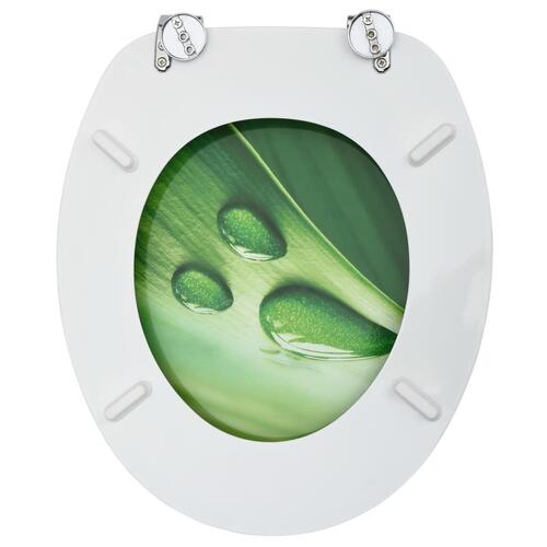 Toiletsæder med låg 2 stk. MDF vanddråbedesign grøn