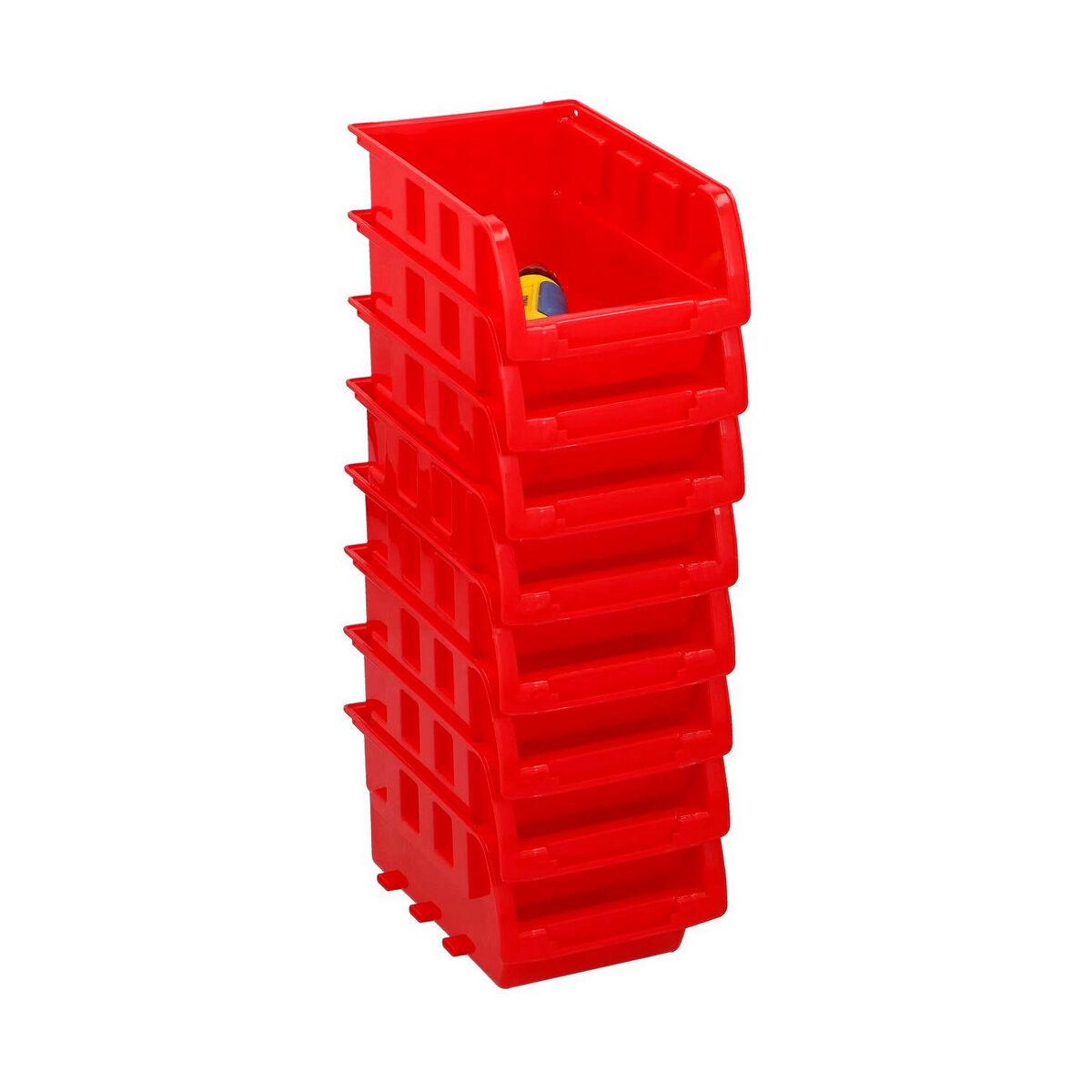 Sæt Med æsker Som Kan Stables Kinzo Rød 12 X 10 Cm Polypropylen 8 Enheder