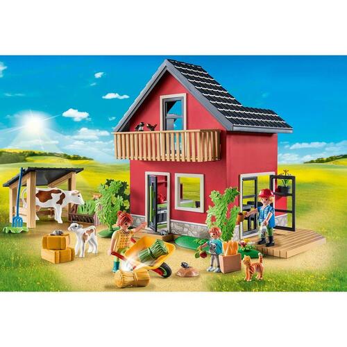 Playset Playmobil 71248 Country Furnished House with Barrow and Cow 137 Dele