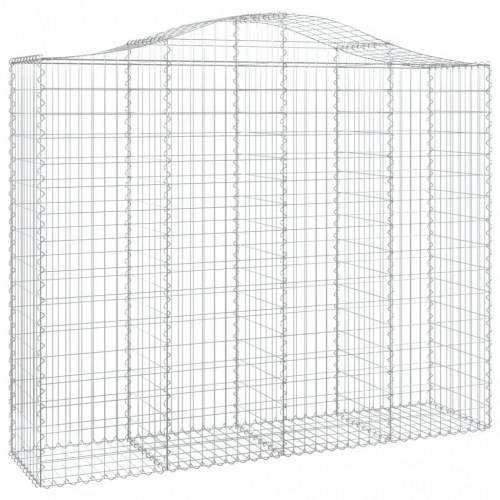 Buede gabionkurve - 10 stk. 200×50×160/180 cm i galvaniseret jern