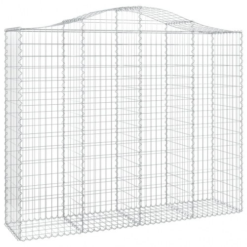 Buede gabionkurve - 11 stk. 200×50×160/180 cm i galvaniseret jern