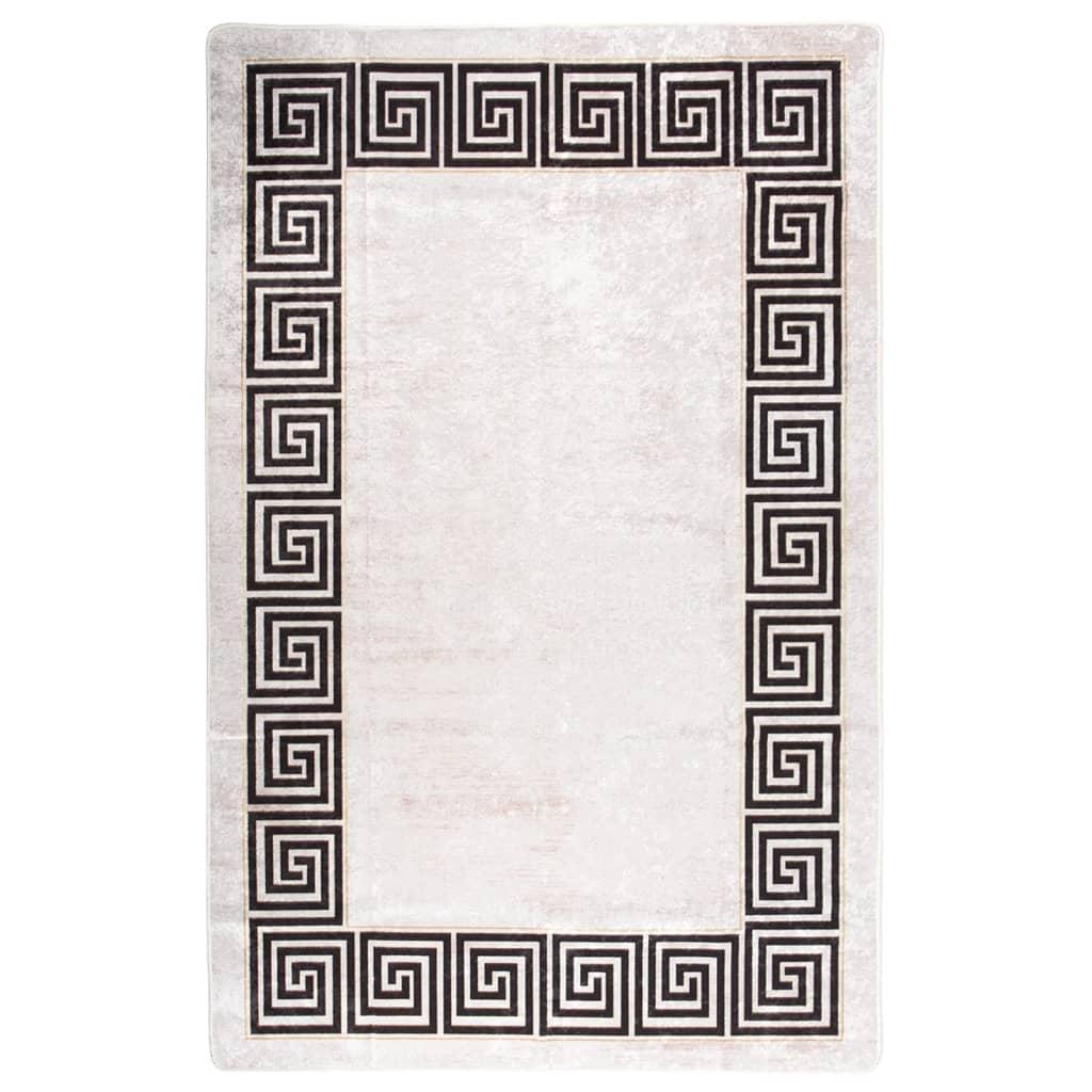 Gulvtæppe 80x150 cm skridsikkert og vaskbart lys beige billede