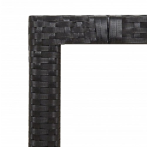 Havebord i polyrattan med bordplade i massivt akacietræ - sort, 190 × 90 cm