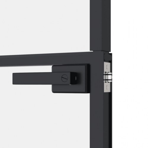 Glasdør 102,5×201,5 cm - hærdet glas og sort aluminiumsramme