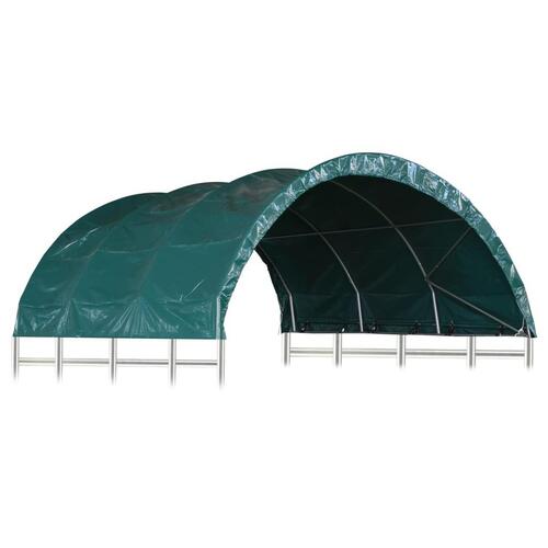 Læskur til husdyr 3,7x3,7 m PVC grøn
