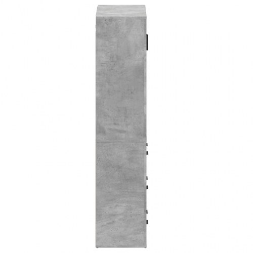 Højskab i konstrueret træ - betongrå skænk med top, 80×33×150 cm