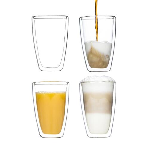 macchiato-glas til latte 2 stk. 400 ml transparent