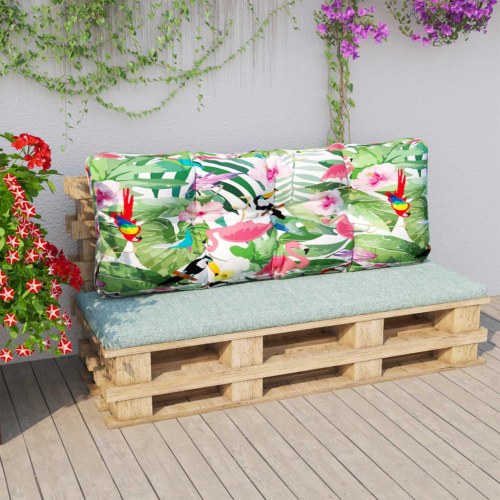 Pallehynde 120 × 40 × 12 cm - stof, flerfarvet tropisk mønster