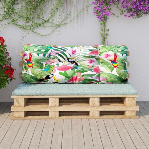 Pallehynde 120 × 40 × 12 cm - stof, flerfarvet tropisk mønster