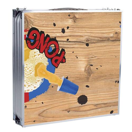 foldbart beer pong-bord 240x60x55 MDF og aluminium