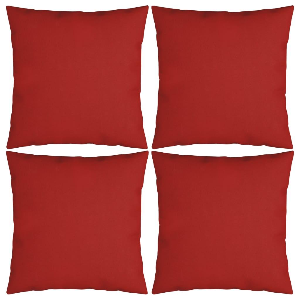 Pyntepuder 4 stk. 60x60 cm stof rød