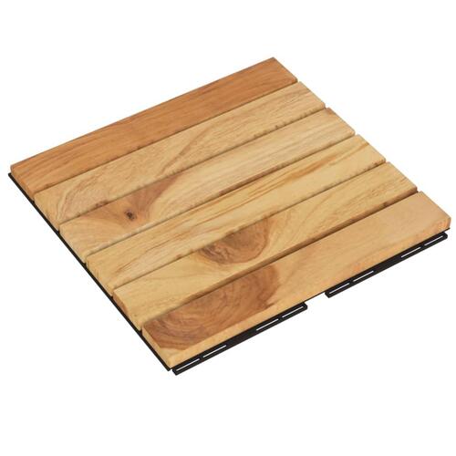 Terrassebrædder 20 stk. 30x30 cm lodret mønster massivt teak