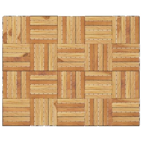 Terrassebrædder 20 stk. 30x30 cm lodret mønster massivt teak