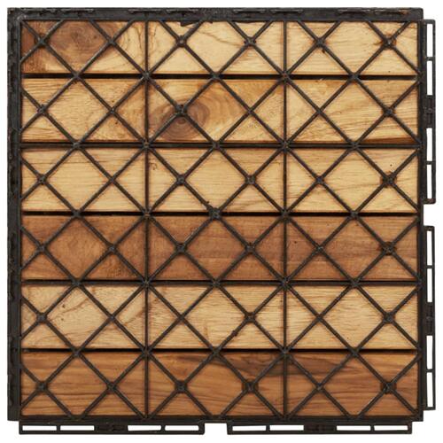 Terrassebrædder 20 stk. 30x30 cm lodret mønster massivt teak