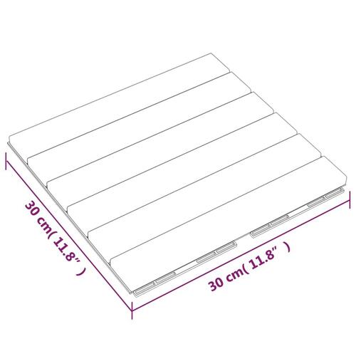 Terrassebrædder 20 stk. 30x30 cm lodret mønster massivt teak
