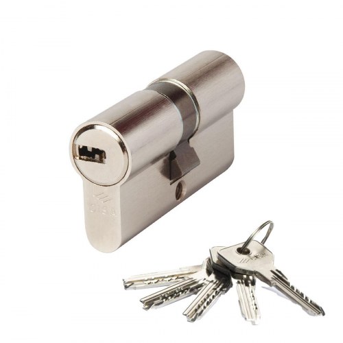 Cisa Asix låsecylinder 35 × 35 mm - nikkelbelagt, inkl. 5 nøgler