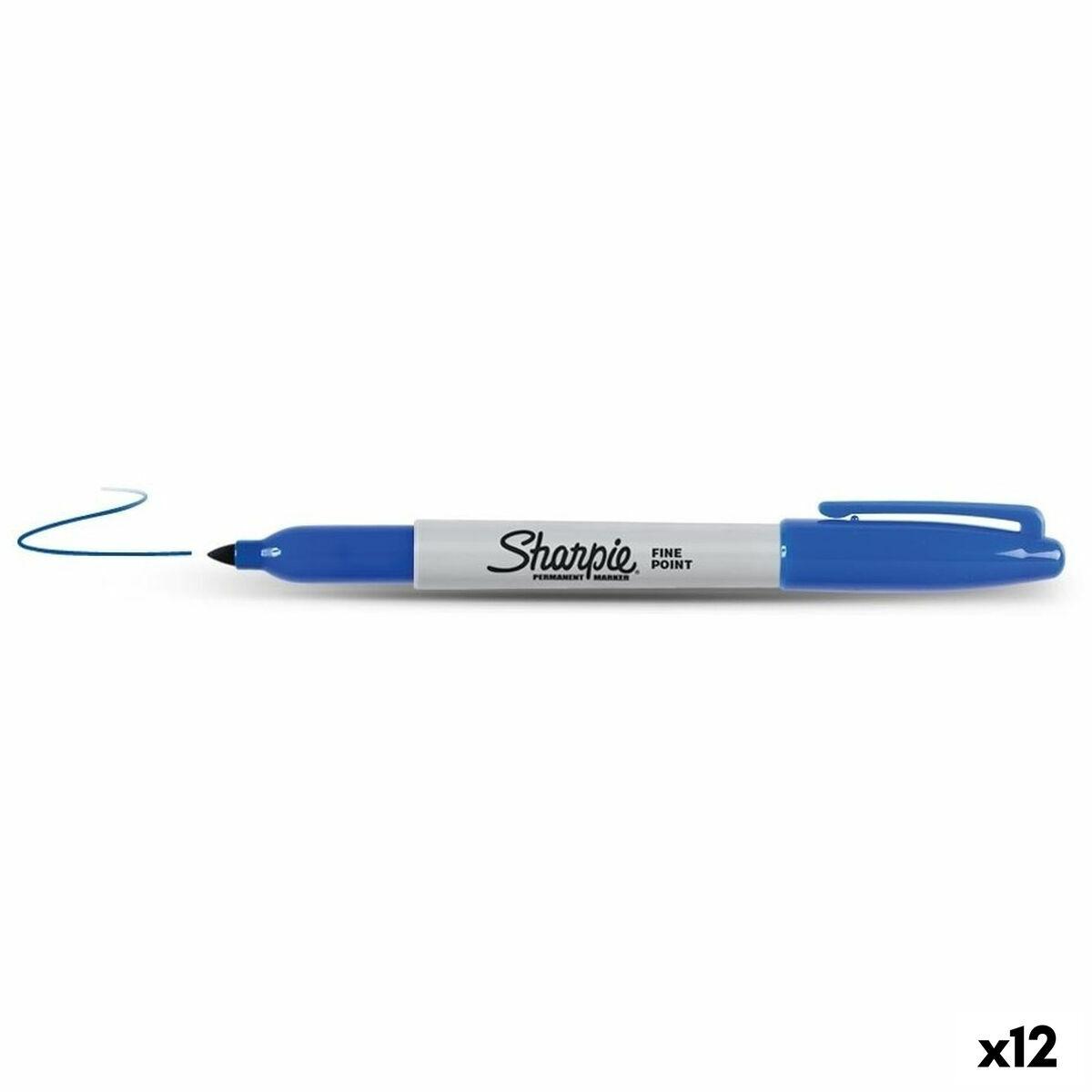 Sprittusch Sharpie Fine Point Blå 12 Enheder