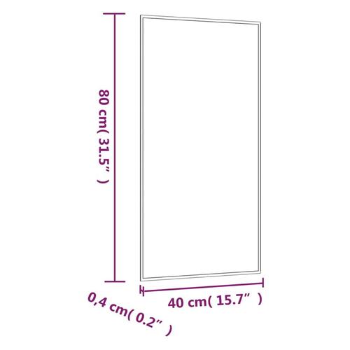 Vægspejl 40x80 cm rektangulær glas